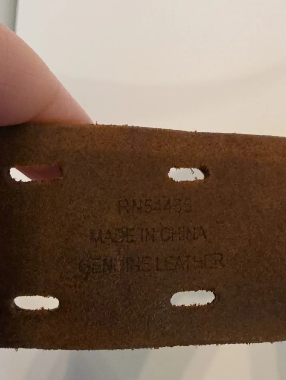 American Eagle Outfitters Brown Leather Perforated Belt with Double-Prong Buckle